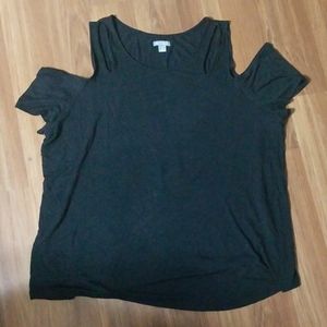 Black Cold Shoulder Top